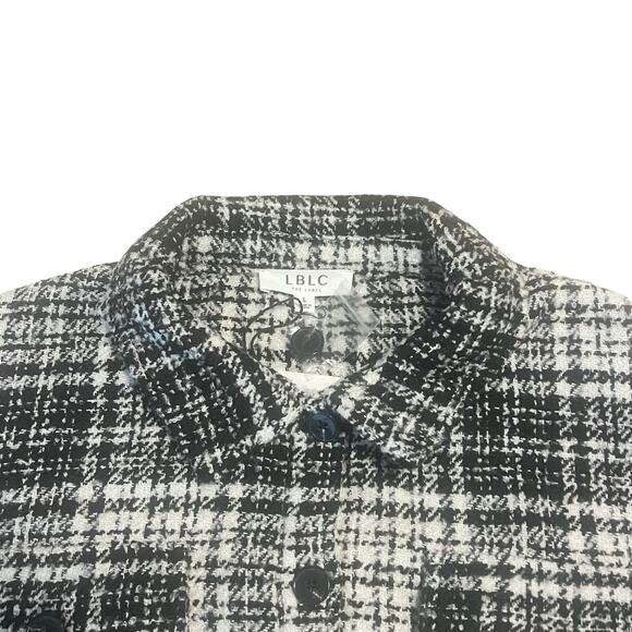 NWT LBLC The Label Pamela Black White Plaid Button-Up Shirt Jacket Shacket Sz L - Picture 5 of 11